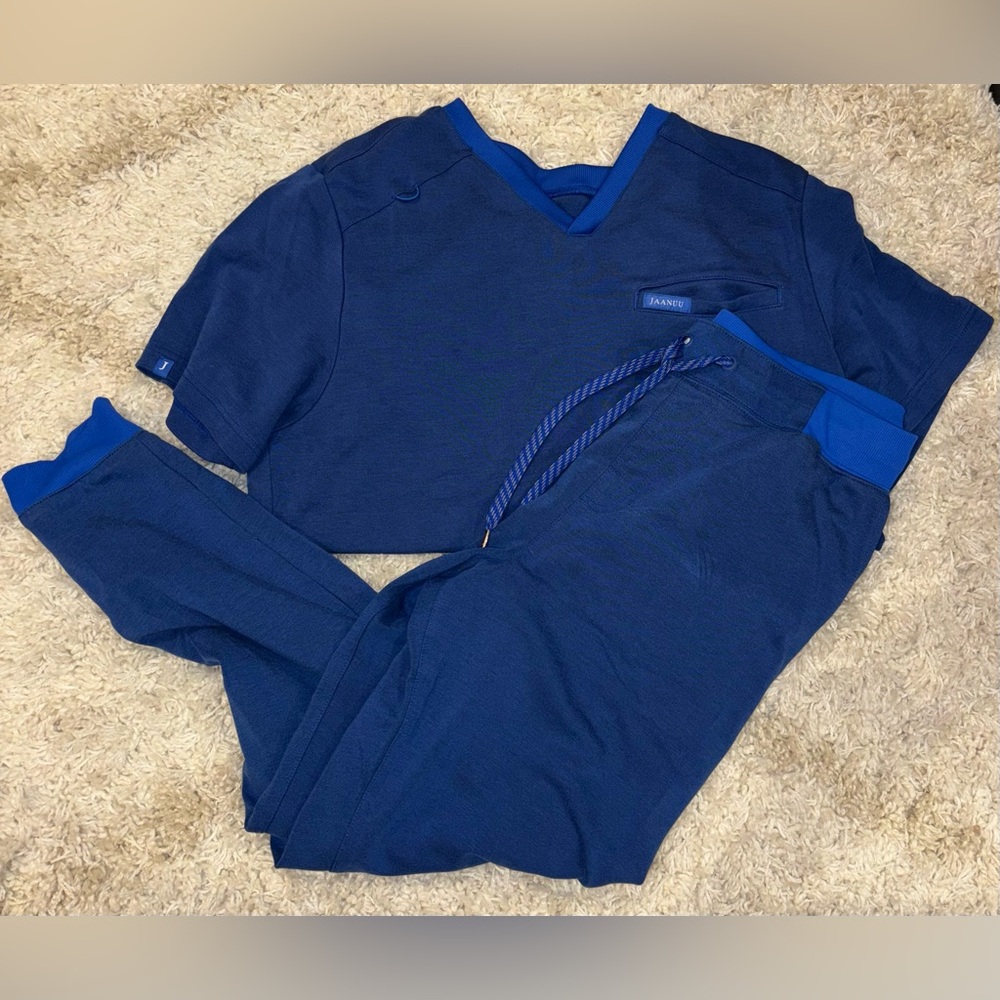 Jaanuu Mens Blue Scrub Set
